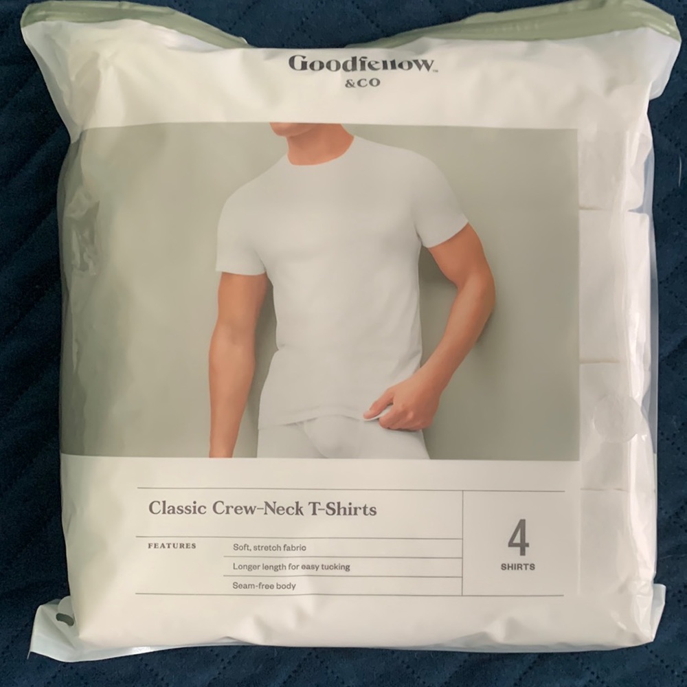 Men’s Classic Crew Neck White T-Shirts 4 pk